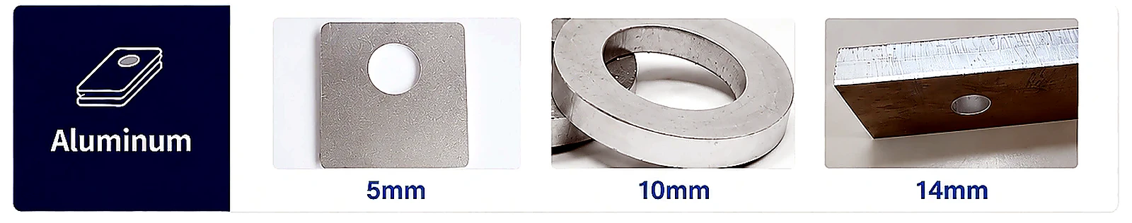 Aluminum laser cutting samples