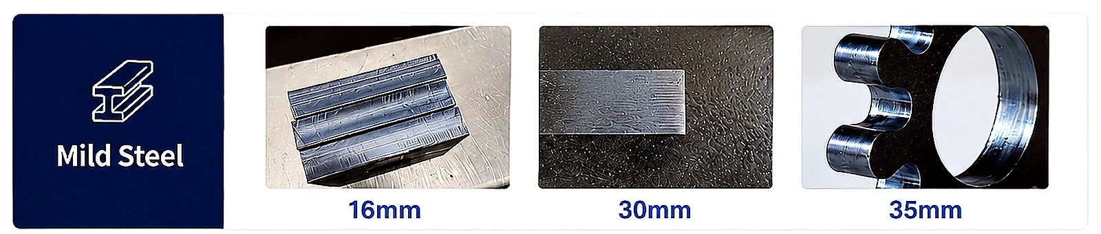 Mild steel laser cutting samples