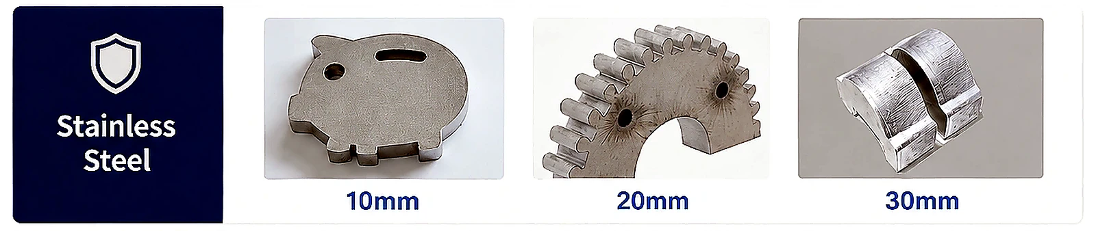 Stainless steel laser cutting samples